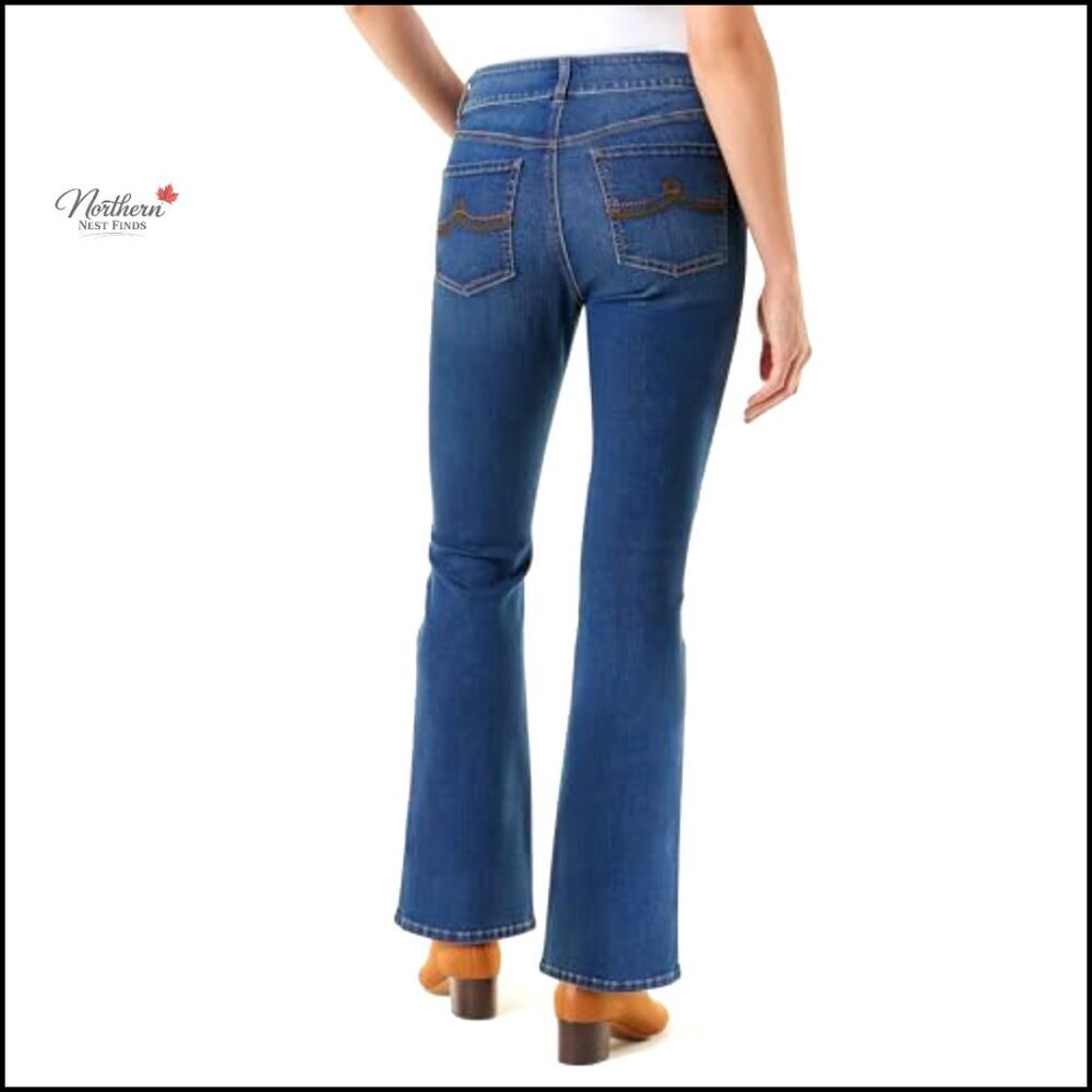 High Rise Boot Cut Jeans with Tummy Control Stretch - Picture 3 of 4